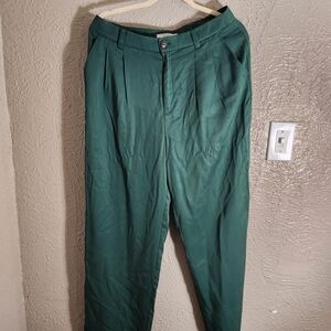 LOFT Green Chinos Straight Leg Cotton Blend